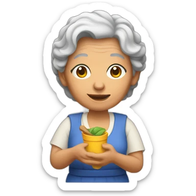 abuela holding a chancla sticker
