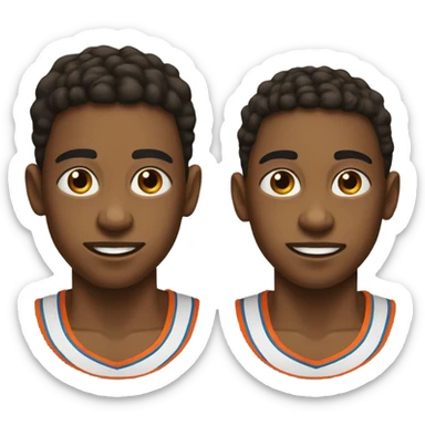 Teen twin boys basketball sticker
