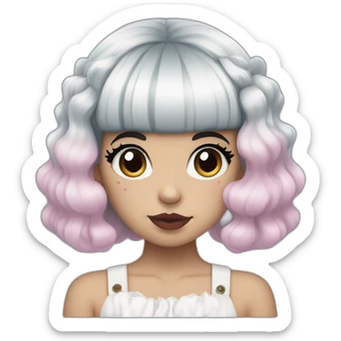 melanie martinez half white and half black hair sticker