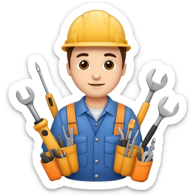 WORKER WITH REPAIR TOOLS sticker