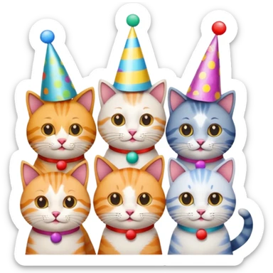 12 cats at a birthday party sticker