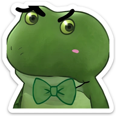 Sad emoji with bow sticker