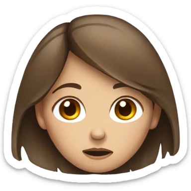 A brown hair girl crying  sticker