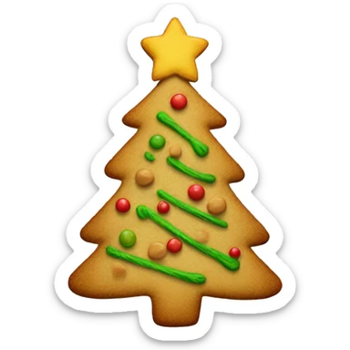 Ginger cookie Christmas tree sticker