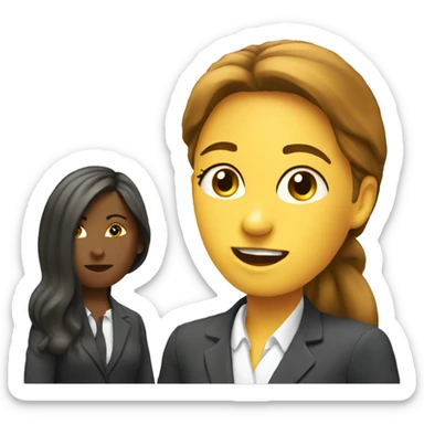 2 women talking job interview semi casual sticker