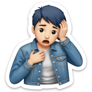 Choking on a Jean jacket sticker