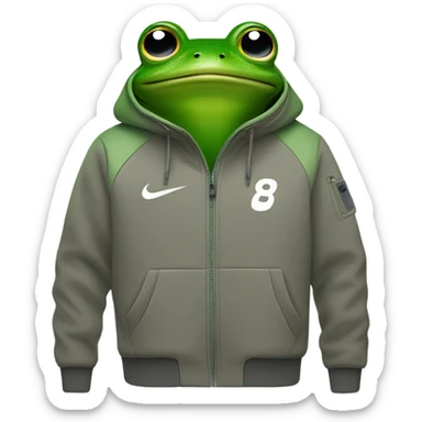 Frog with Nike tech fleece sticker