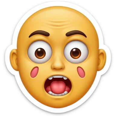 Crazy looking guy drooling  sticker