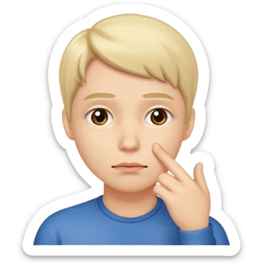 Persona indecisa tocándose la barbilla. sticker