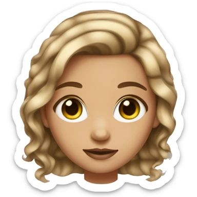 Girl with balayage hair green eyes light skin sticker