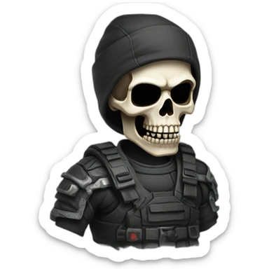 epic cool badass skull sticker