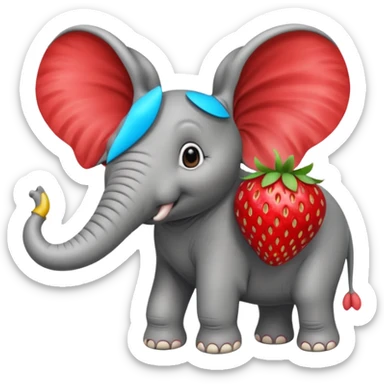 Red Strawberry Elephant  sticker