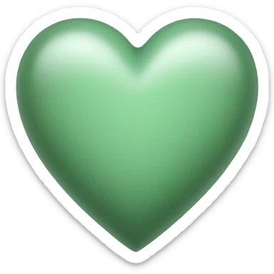 sage green heart sticker