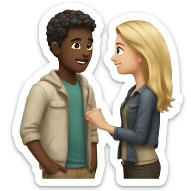 A girl dating a boy  sticker