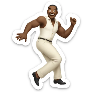 Gay big fat black man dancing sticker