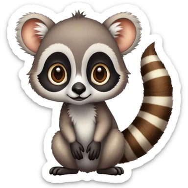 Madagascar lemur with big eyes sticker