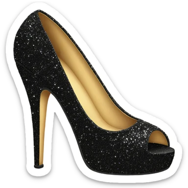 black sparkly high heel sticker