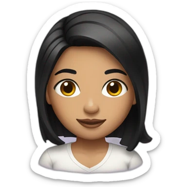 Puerto Rican girl with straight black hair sticker