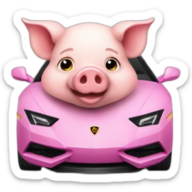 Pig on a lambo sticker