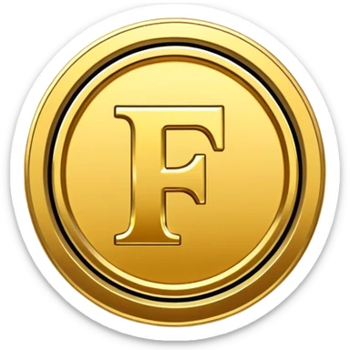 Currency crypto money symbol for the money "Fcoins" big letter F, casino coin colored

Dont make an E sticker