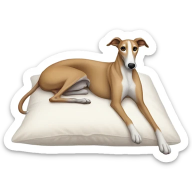 Greyhound laying down in a pillow sticker