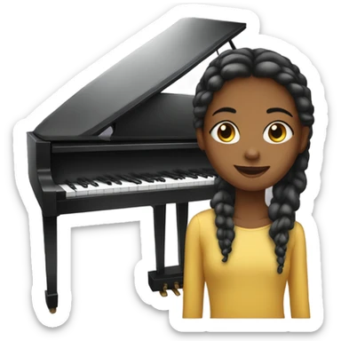 Girl n piano sticker