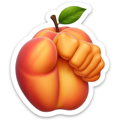 Give me a peach with a fist in it sticker