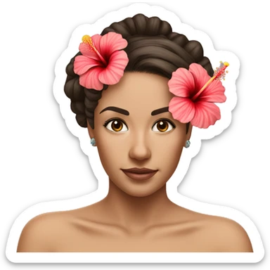 Hibiscus Flower in hair as a hairclip big  sticker