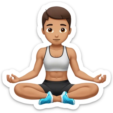 athlete doing sit-ups sticker