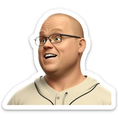 bald boy in glasses sticker