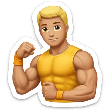 Brazo izquierdo musculoso amarillo sticker