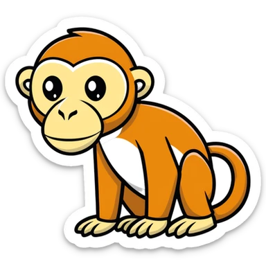 proboscis monkey cartoonish sticker style sticker