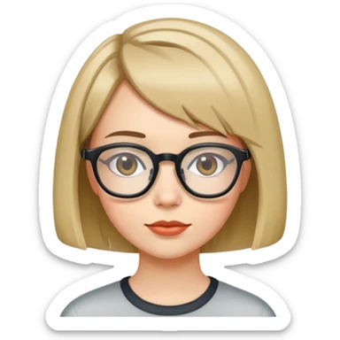 Girl with glasses and bob haircut sticker