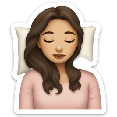 Brunette girl sleeping sticker