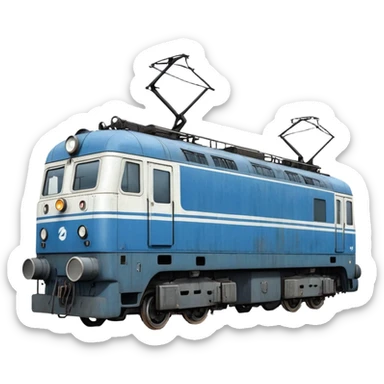 A soviet blue-white electric locomotive “chs 200” sticker
