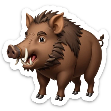 An emoji of a large wild boar, representing hunting in ancient European forests. sticker