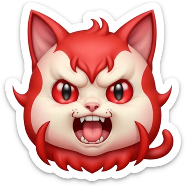  angry rage screaming loudly cryjng emoticon kawaii kitten devil very angryugldemenyed hideous  sticker