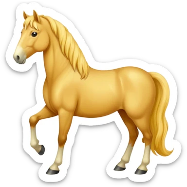 A standing yellow mature horse sticker