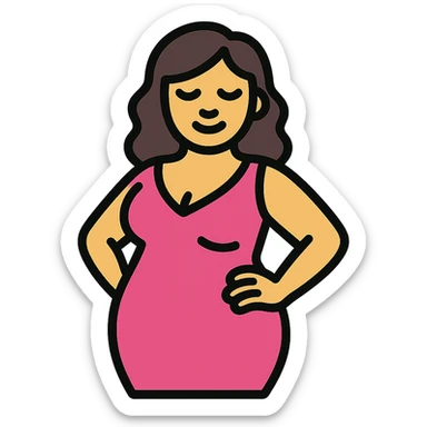 confident woman with a curvy figure, tasteful and stylized cartoon icon sticker