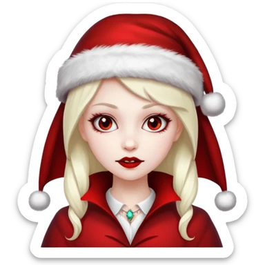 vampire girl with Christmas hat sticker