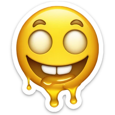 yellow emoji face with honey dripping from mouth sticker