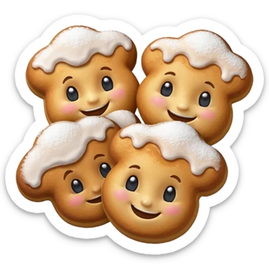 beignets with faces sticker
