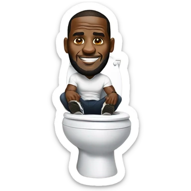 lebron james on a toilet sticker