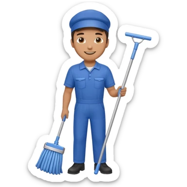 Cleaning man sticker