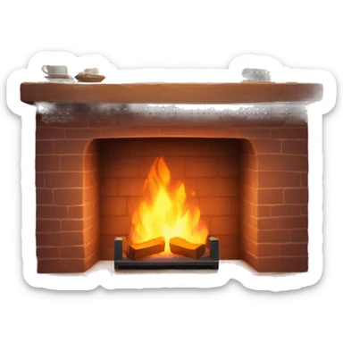 cozy fireplace  sticker