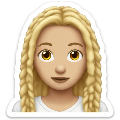 White girl with blonde dreads sticker