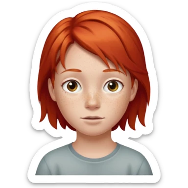 red hair kid sticker