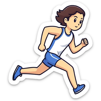 Running brunette sticker