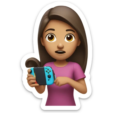 Girl mad at Nintendo switch sticker