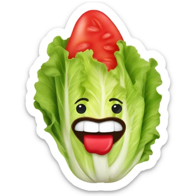 lettuce with lipstick mouth sticker